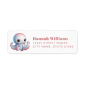 Pretty Octopus Return Address Labels ラベル (正面)