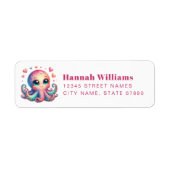 Pretty Octopus Return Address Labels ラベル (正面)