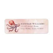 Pretty Octopus Return Address Labels ラベル (正面)