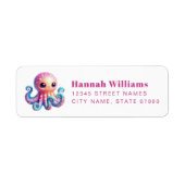 Pretty Octopus Return Address Labels ラベル (正面)