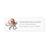 Pretty Octopus Return Address Labels ラベル (正面)