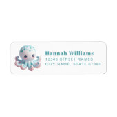 Pretty Octopus Return Address Labels ラベル (正面)