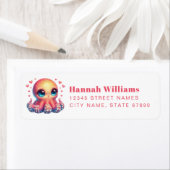 Pretty Octopus Return Address Labels ラベル (インサイチュ)