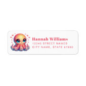 Pretty Octopus Return Address Labels ラベル (正面)