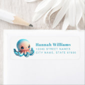 Pretty Octopus Return Address Labels ラベル (インサイチュ)