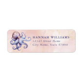 Pretty Octopus Return Address Labels ラベル (正面)