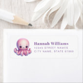 Pretty Octopus Return Address Labels ラベル (インサイチュ)
