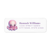 Pretty Octopus Return Address Labels ラベル (正面)