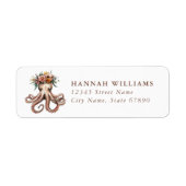 Pretty Octopus Return Address Labels ラベル (正面)