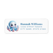 Pretty Octopus Return Address Labels ラベル (正面)