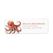 Pretty Octopus Return Address Labels ラベル (正面)
