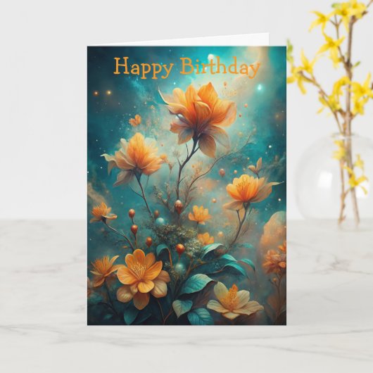 Pretty Orange Flowers  カード (黄色い花)