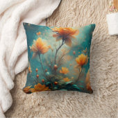 Pretty Orange Flowers  クッション (ブランケット)