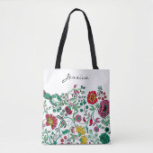 Pretty Ornate Flower Garden Art Personalised トートバッグ (正面)