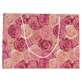 Pretty Painted Roses Print Large Gift Bag ラージペーパーバッグ (裏面)