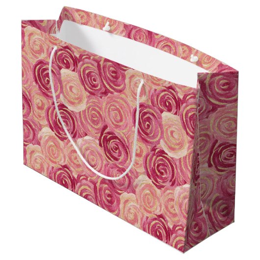 Pretty Painted Roses Print Large Gift Bag ラージペーパーバッグ (裏面アングル)