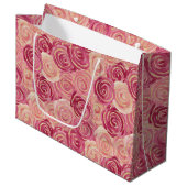 Pretty Painted Roses Print Large Gift Bag ラージペーパーバッグ (正面アングル)