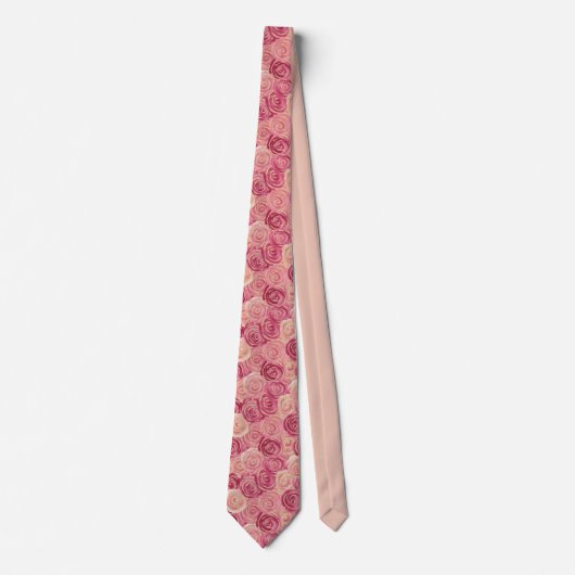 Pretty Painted Roses Print - Neck Tie ネクタイ (正面)