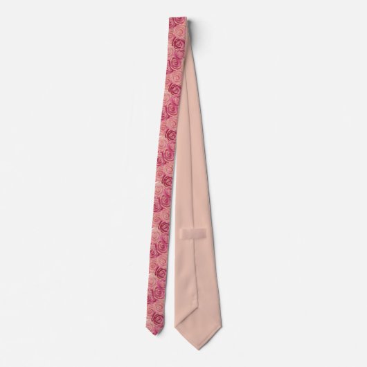 Pretty Painted Roses Print - Neck Tie ネクタイ (裏面)