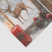 Pretty Pair of Deer in Window Panes in Winter 薄葉紙 (詳細)