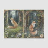 Pretty Pair of Foxes in the Forest Moonlight 薄葉紙 (正面)