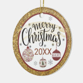 Pretty Paisley Custom  Christmas Ornament セラミックオーナメント (左)