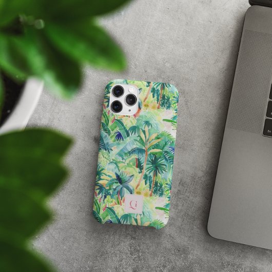 Pretty Palms Greenery | モノグラム入りイニシャル Case-Mate iPhoneケース