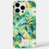 Pretty Palms Greenery | モノグラム入りイニシャル Case-Mate iPhoneケース (裏面)