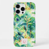 Pretty Palms Greenery | モノグラム入りイニシャル iPhoneケース (裏面)