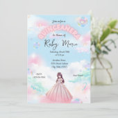 Pretty Pastel Anime Girl Quinceanera Invitation 招待状 (スタンド正面)