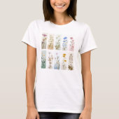 PRETTY PASTEL BOHO WILDFLOWER BRUSHSTROKES Tシャツ (正面)