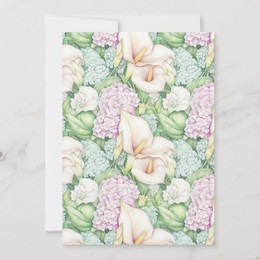 Pretty Pastel Calla Lily 75th Birthday 招待状 (裏面)