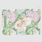 Pretty Pastel Calla Lily Personalized ゴルフタオル (横)