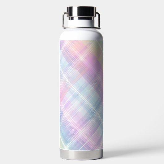 PRETTY PASTEL EASTER PLAID PATTERN ウォーターボトル (背面)