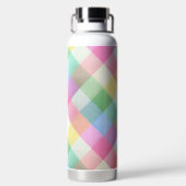 PRETTY PASTEL EASTER PLAID PATTERN ウォーターボトル (背面)