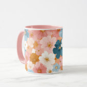 Pretty Pastel Floral Pattern マグカップ (正面左)