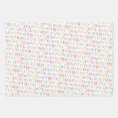 Pretty Pastel Happy Birthday Mix ラッピングペーパーシート (正面)