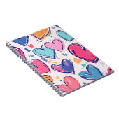 Pretty Pastel Love Hearts Valentines ノートブック (右側)