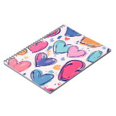 Pretty Pastel Love Hearts Valentines ノートブック (左側)