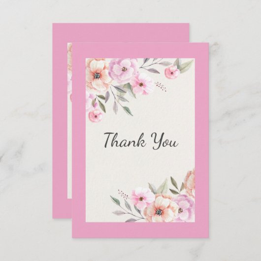 Pretty Pastel Petals サンキューカード (正面/裏面)