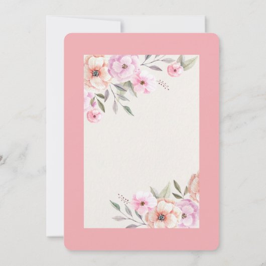 Pretty Pastel Petals 招待状 (裏面)