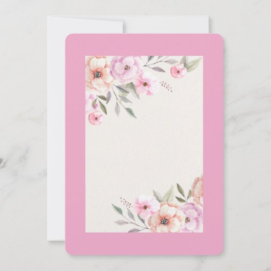 Pretty Pastel Petals 招待状 (裏面)