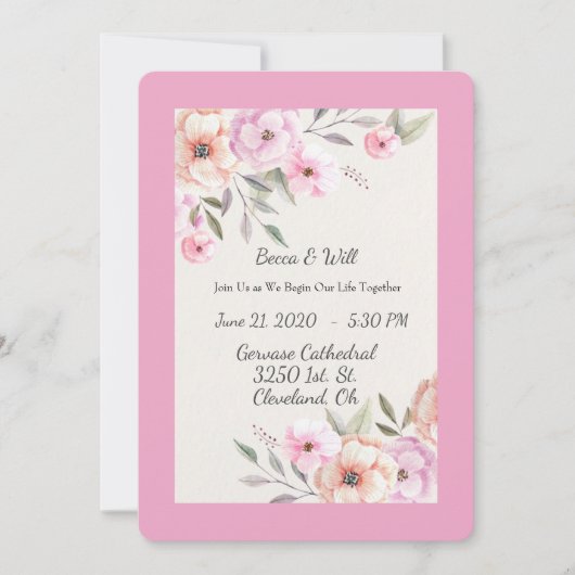 Pretty Pastel Petals 招待状 (正面)