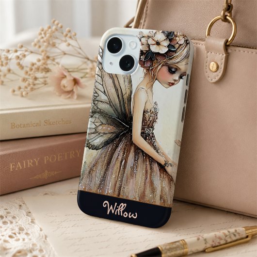 Pretty Pastel Pink Floral Fairy パーソナライズド Case-Mate iPhoneケース