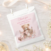 Pretty Pastel Pink Teddy Bear Baby Shower  フェイバーバッグ (クリップ留めされた状態)