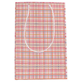 Pretty Pastel Plaid ミディアムペーパーバッグ