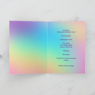 Pretty Pastel Rainbow Gradient Wedding Program プログラム