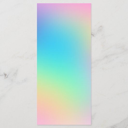 Pretty Pastel Rainbow Gradient Wedding Program プログラム (裏面)
