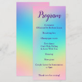 Pretty Pastel Rainbow Gradient Wedding Program プログラム (正面/裏面)