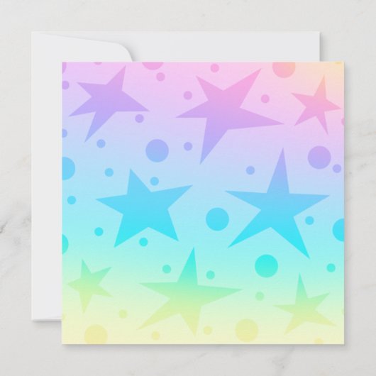 Pretty Pastel Stars And Dots Gradient 招待状 (裏面)